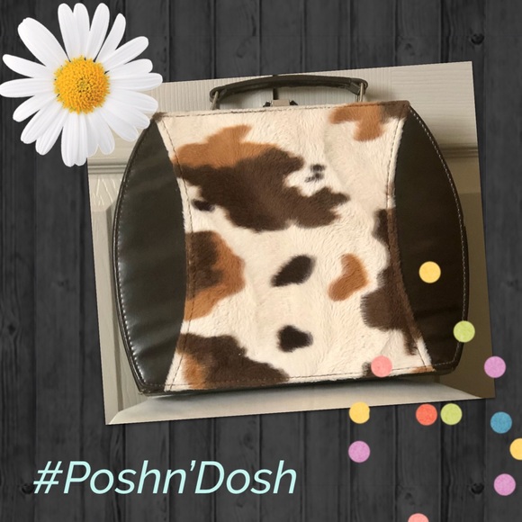 Source Unknown Bags Vintage Look Faux Pony Hair Makeup Travel